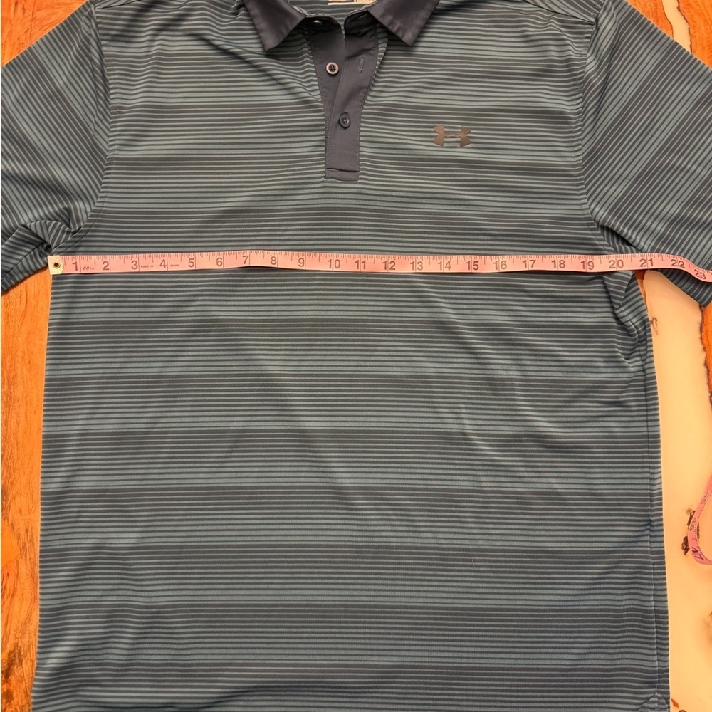 Under Armour ColdBlack Striped Golf Polo Shirt Mens Large HeatGear - Picture 2 of 5